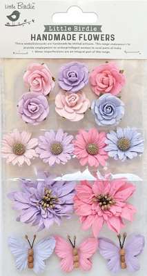 Embellishment Assortment Fairy Sparkle Flowers Marina (15 Pieces)