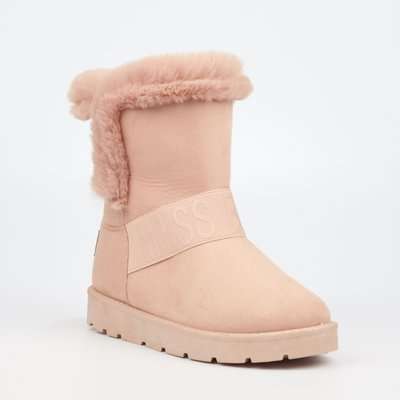 Miss Black Rae Slipper Boot (Pink)(7)