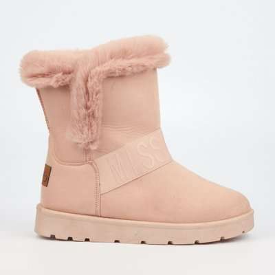 Miss Black Rae Slipper Boot (Pink)(7)
