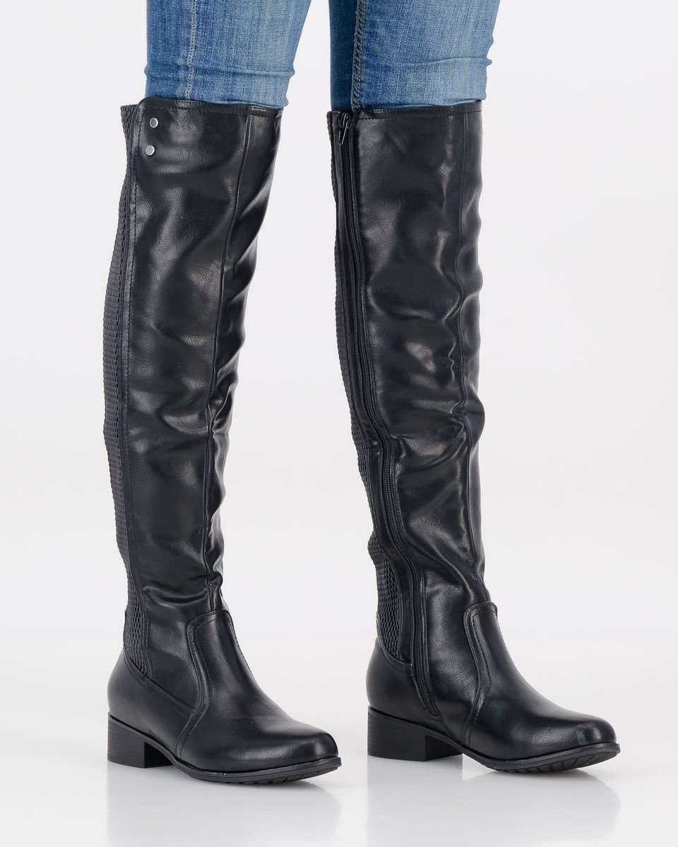 Sarah J Long Boot with Back Panel - Black (6)