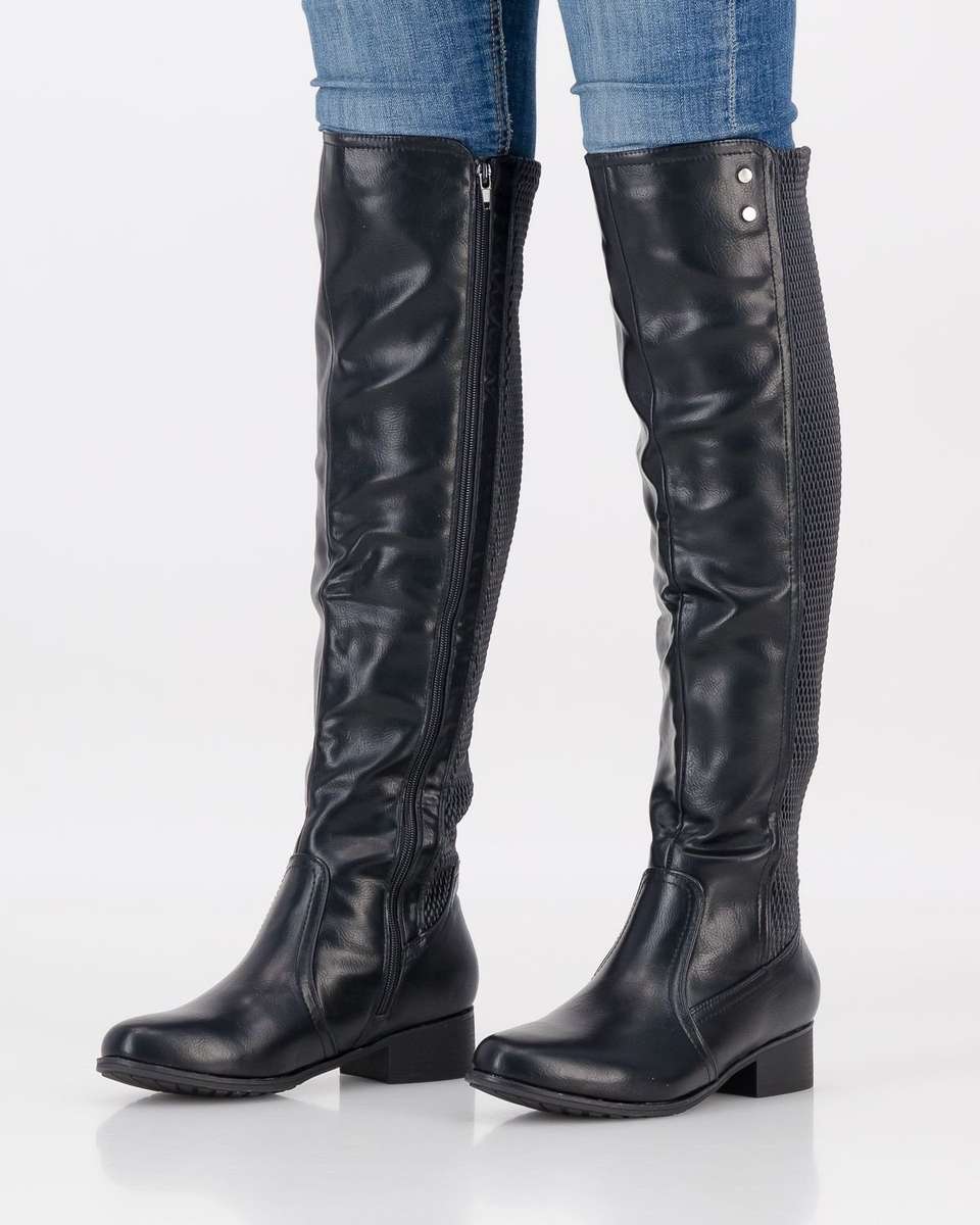 Sarah J Long Boot with Back Panel - Black (6)