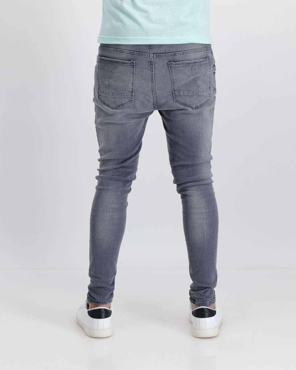 Brave Soul Long Length Skinny Fit Jeans - Dark Grey (34)