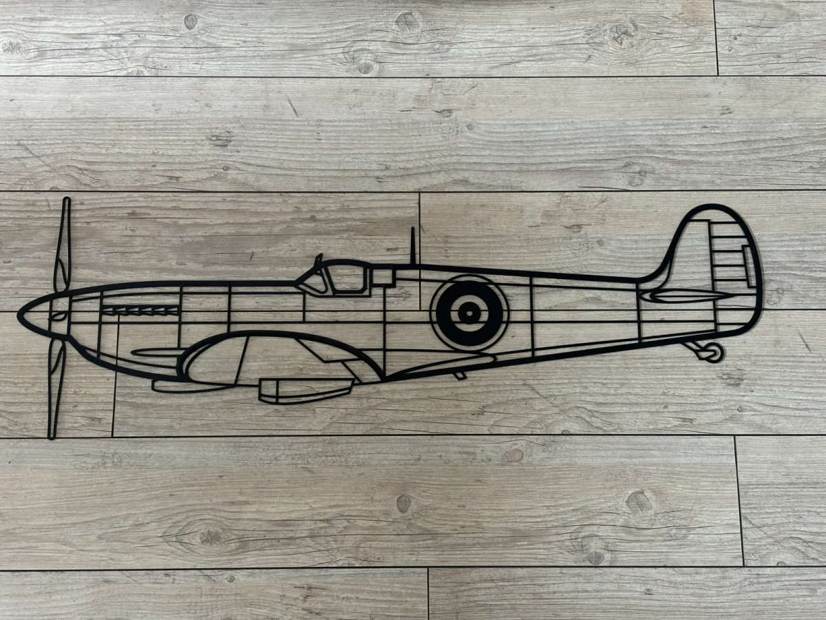 Spitfire Aircraft Silhouette Wall Art - 3D Printed