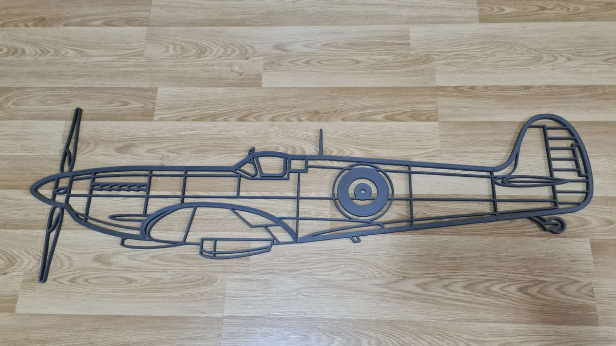 Spitfire Aircraft Silhouette Wall Art - 3D Printed