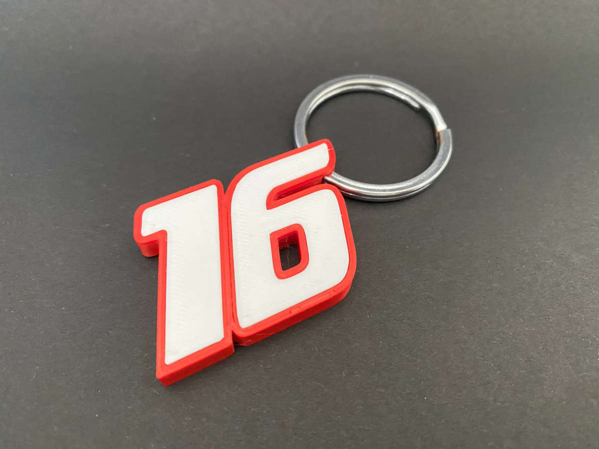 Ferrari Leclerc Keychain 3D Printed