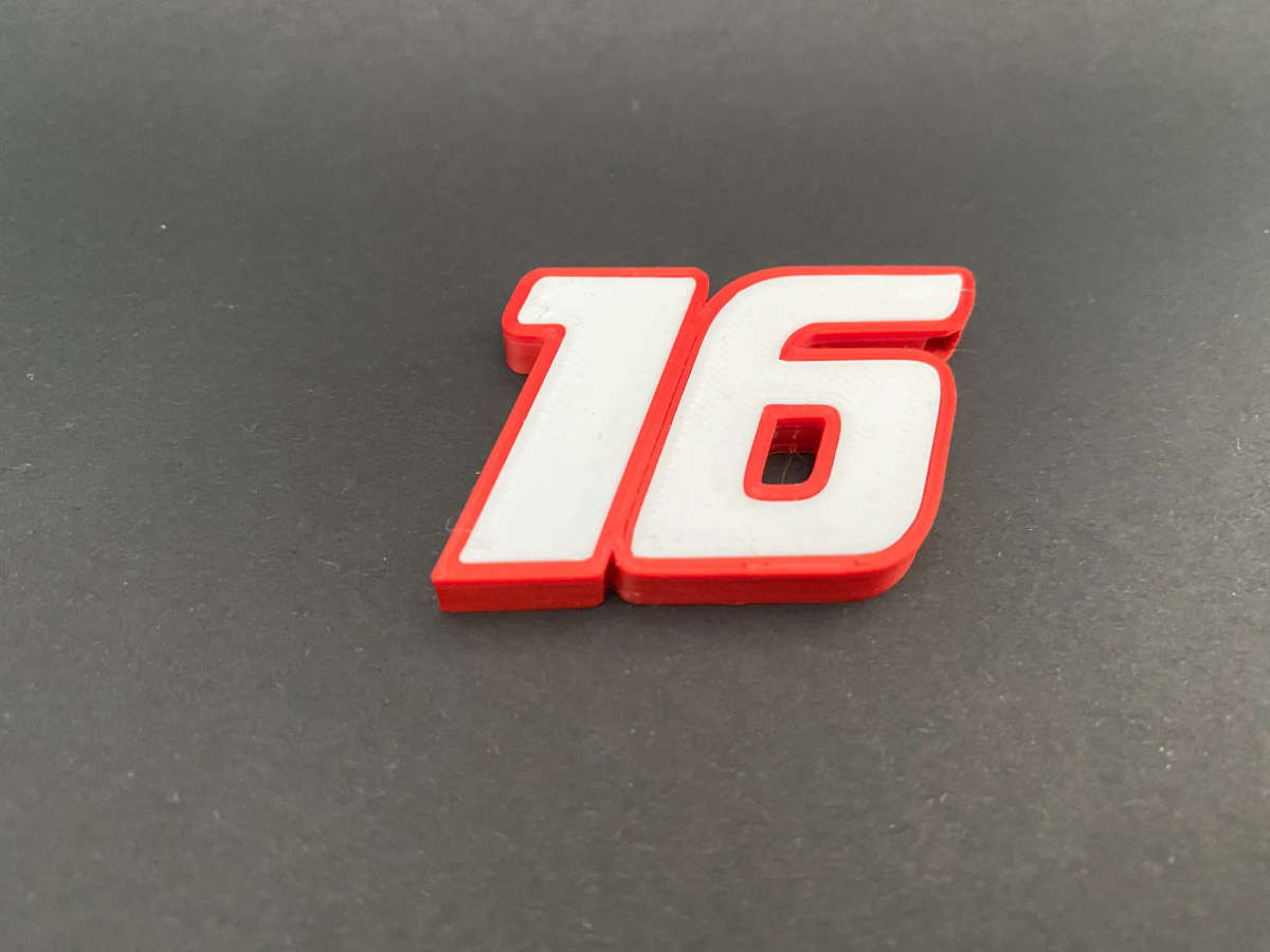 Ferrari Leclerc Keychain 3D Printed