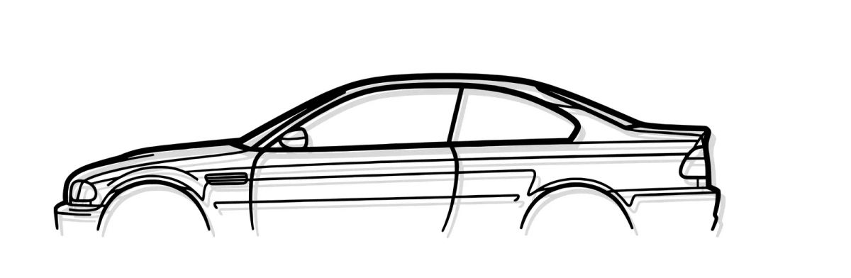 BMW E46 M3 Silhouette Wall Art - 3D Printed