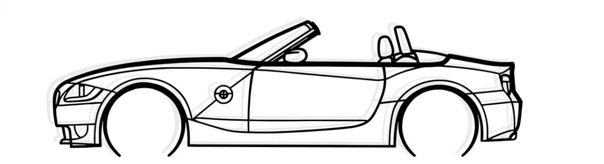 BMW Z4 E85 Silhouette Wall Art - 3D Printed