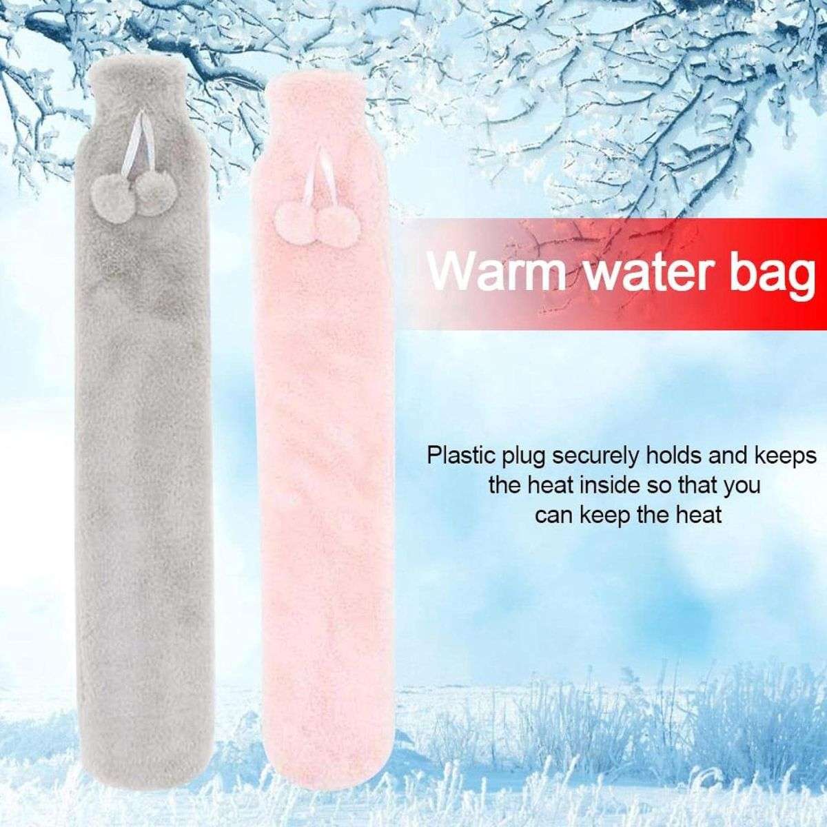 Long  Hot Water Bottle - dark Grey