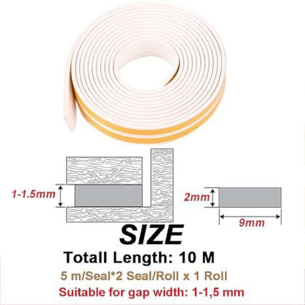 Universal Door and Window Weather Seal and Soundproofing Type I - 10 Metres