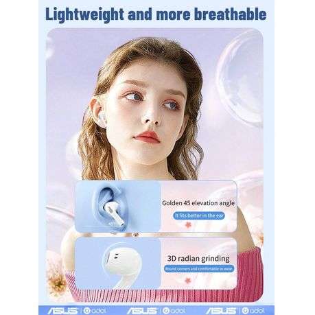 ASUS Adol- Wireless Earbuds With Rotatable Case - White