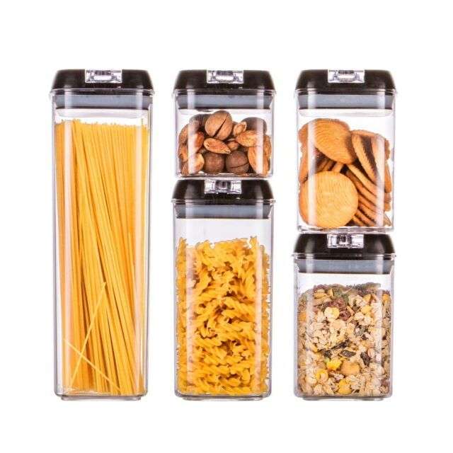 5 Pieces Of Airtight Sealed Stackable Food Storage Container Set