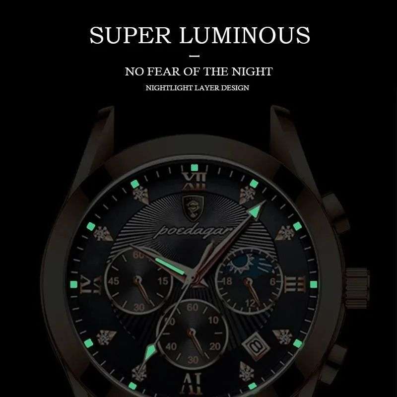 Poedagar - Marine Stainless Steel Luxury Men's Watch