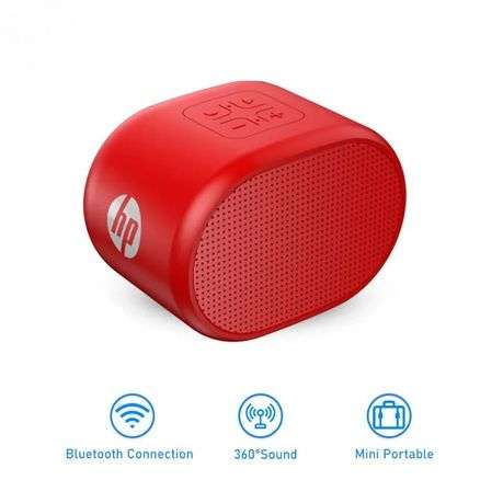 HP - BTS01 - Portable Bluetooth Speaker Hi-Fi Surround Sound - Red