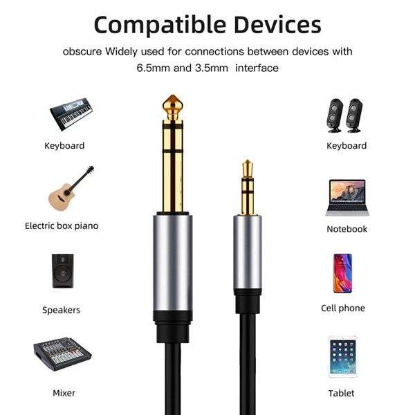 Audio Cable  3.5mm TRS To 6.35mm - 2m