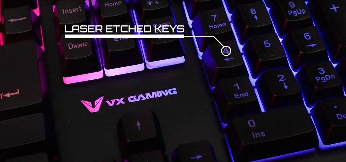VX Gaming Semi Mechanical Gaming Keyboard Poseidon Series With RGB Zones