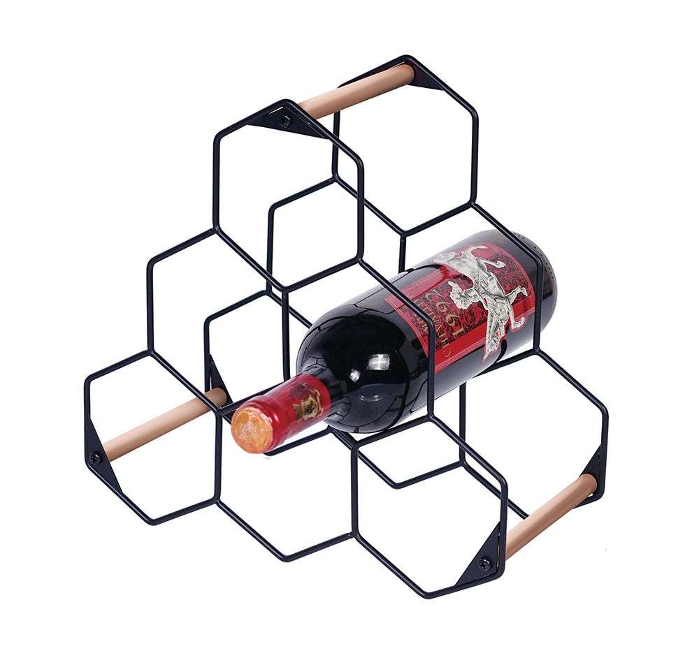 Berlinger Haus 29cm Stylish Iron Wine Rack - Black Rose Collection (DISPLAY MODEL)