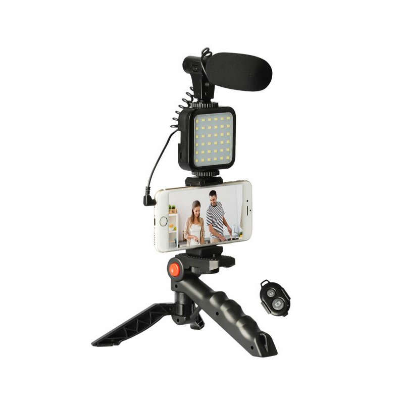 Vlogging Kit for Video Making, Mic, Mini Tripod Stand, LED Light plus Remote ( Youtube or TikTok )