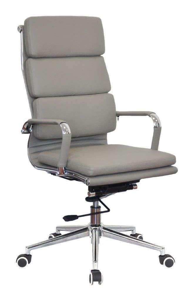 Office Chairs -PU Leather High Back Executive - Grey Colour