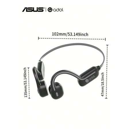 ASUS Adol - IPX8 Waterproof Wireless Bone Conduction Sports Headset - Black