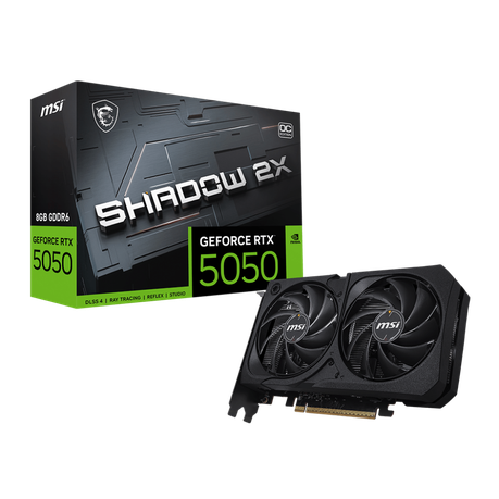 MSI - Nvidia GeForce RTX 5050 Shadow 2X OC 8GB Graphics Card - MSI - Nvidia GeForce RTX 5050 Shad...