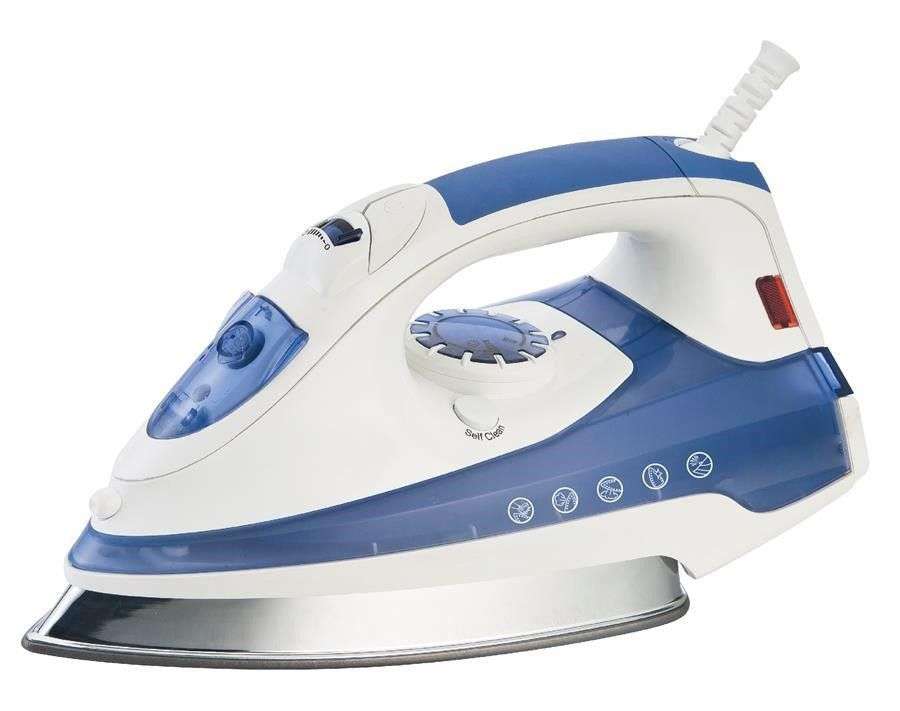 2000W Steam Iron - Vertical, Self Cleaning & Teflon Soleplate - Blue/White