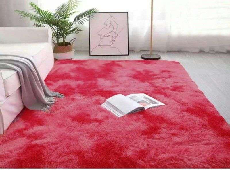 Light fluffy shaggy Rug/Carpet - Red
