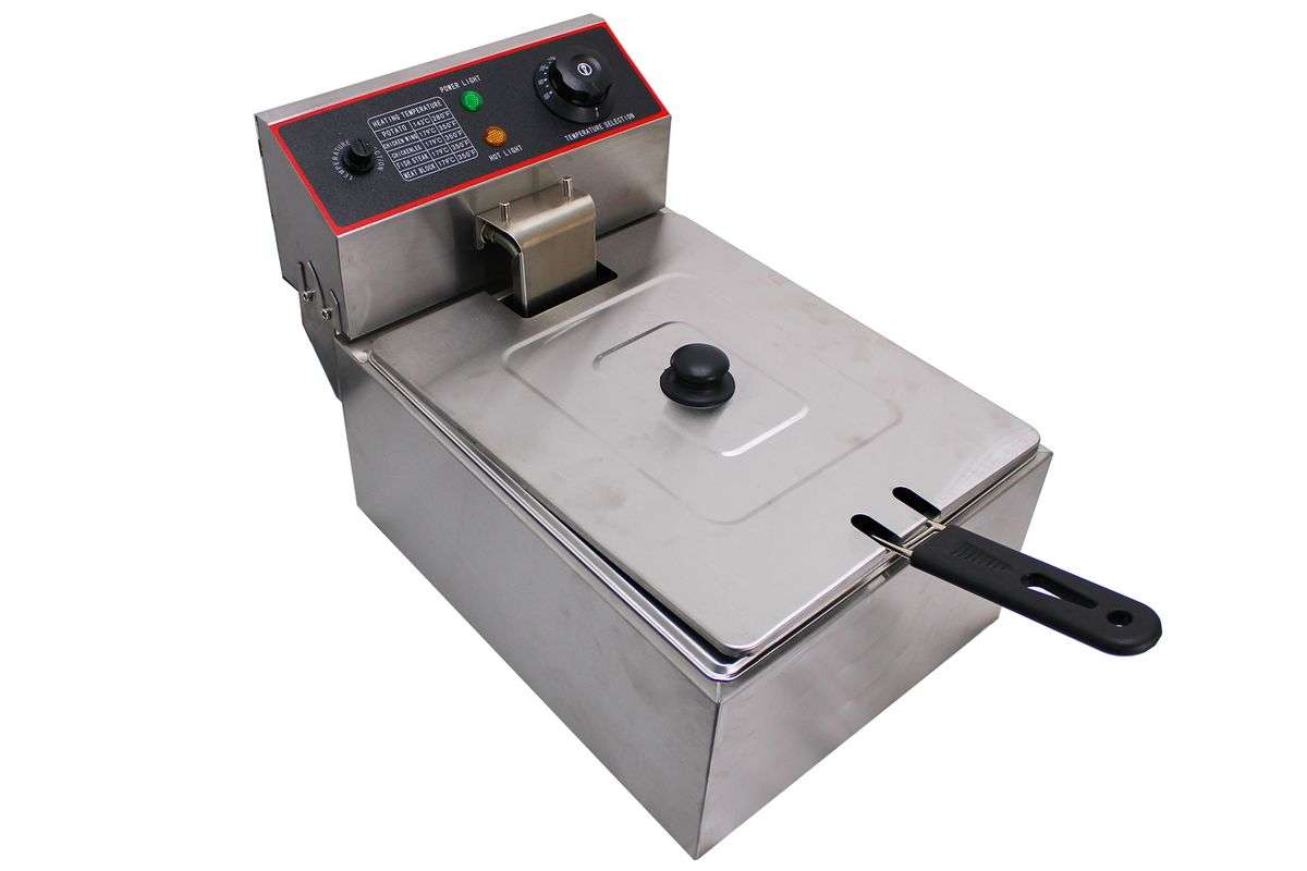 6 Liter 2500W Single Tank Stainless Steel Deep Fryer (PLEASE READ DESCRIPTION)