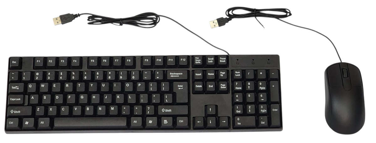 Essential Wired Keyboard & Mouse Combo - Full-Size, Plug-and-Play