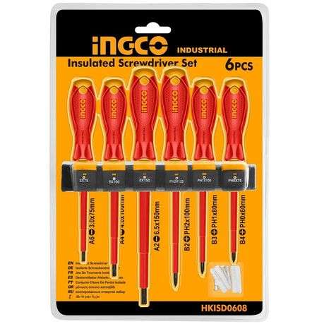 Ingco - Insulated Screwdriver Set (6 Pieces) - Ingco - Insulated Screwdriver Set (6 Pieces)