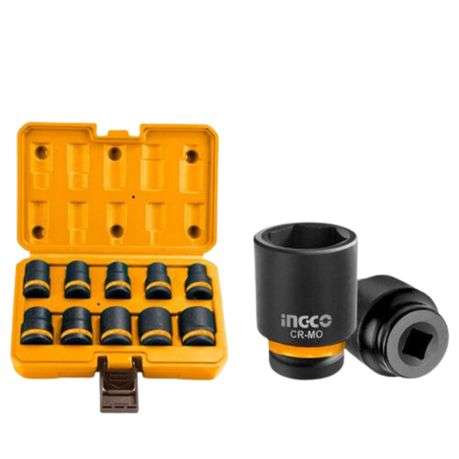 Ingco - Impact Socket Set (1/2") (10Piece) in Plastic Carry Case - Ingco - Impact Socket Set (1/2...