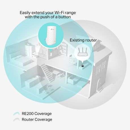 Tp-Link - AC750 Dual Band Wi-Fi Range Extender - Tp-Link - AC750 Dual Band Wi-Fi Range Extender