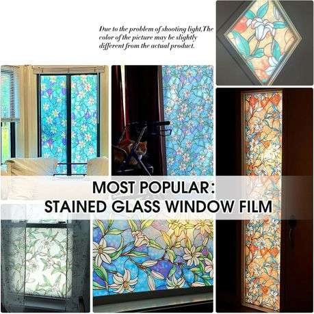 Decorative Privacy Film Sun Blocking Stained Wall Accent for Everyday Spaces