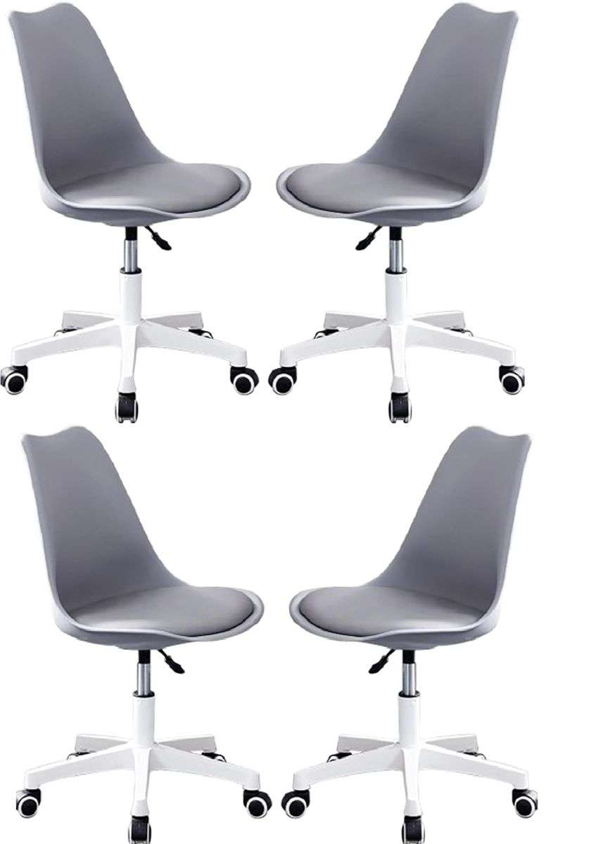 Modern Stylish Office Desk Chairs- 4 Pack - Grey