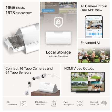 Tp-Link - Tapo H500 Smart HomeBase - Tp-Link - Tapo H500 Smart HomeBase