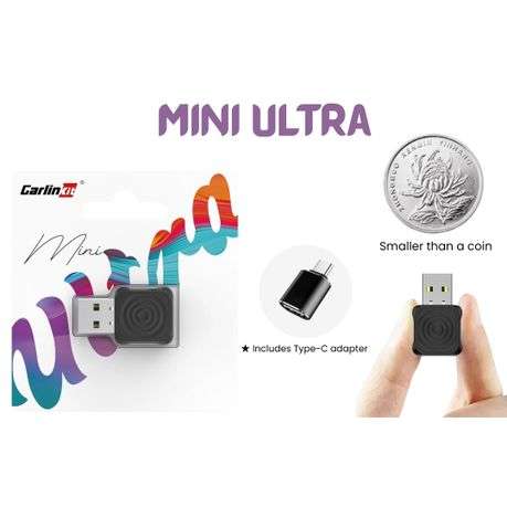 Plug-and-Play CarPlay and Android Auto Wireless Connectivity Adapter - Mini