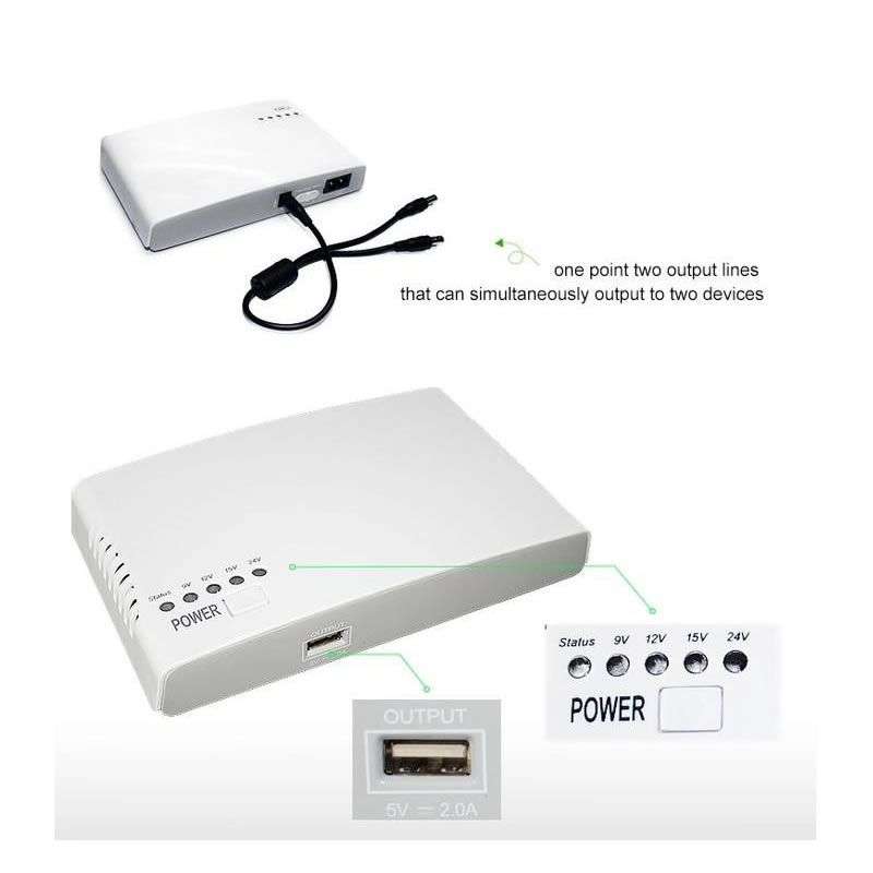 12000mAh Rechargeable Portable Mini Fiber / WIFI Router Backup UPS