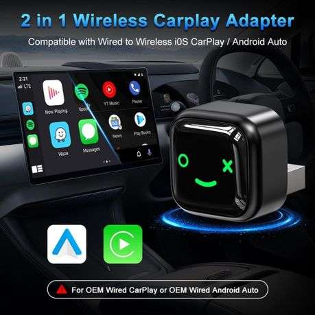Streamlined CarPlay and Android Auto Wireless Upgrade Adapter