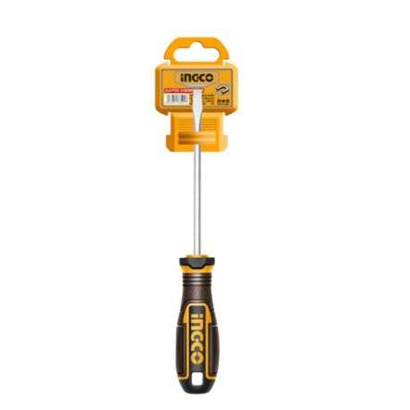Ingco - Magnetic S2 Slotted Screwdriver (5.5 × 100 mm) - Ingco - Magnetic S2 Slotted Screwdriver...