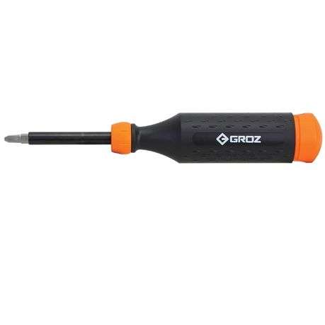 Groz - Retractable Multi Bit Screwdriver - 14 Bits - Groz - Retractable Multi Bit Screwdriver - 1...