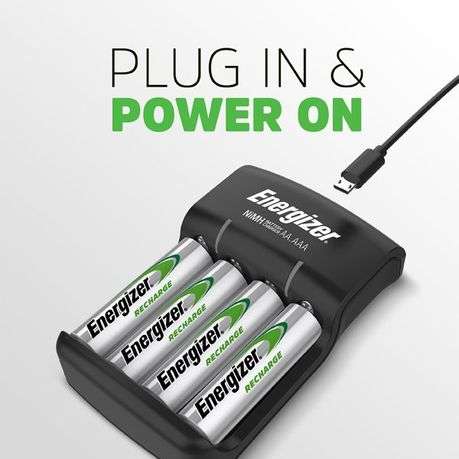 Energizer - Base Charger USB + 4x NiMH AA 1300mAh Batteries - Energizer - Base Charger USB + 4x N...