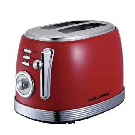 Totally Home Premium Quality 2 Slice Oval Electric Toaster - Red