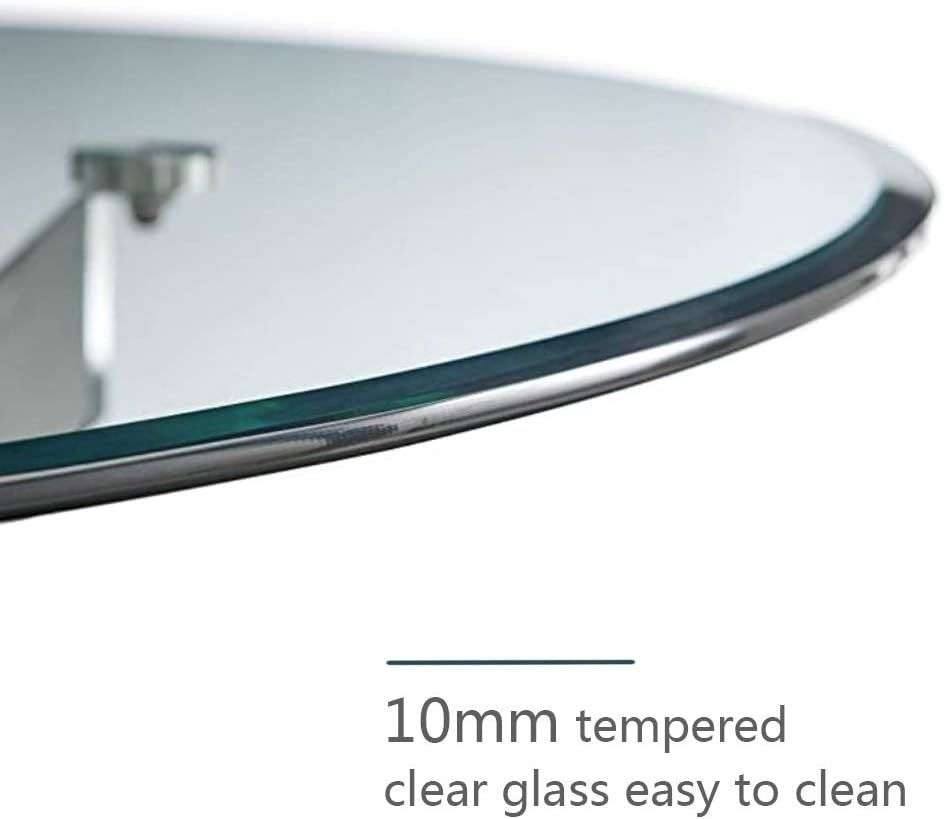 Modern Round Glass Dining Table- Transparent