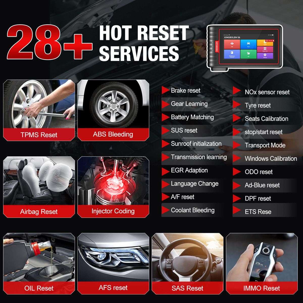 Kingbolen S6 Pro Bluetooth Automotive Car Diagnostic Tool