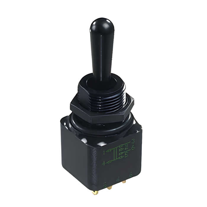 Apem (12146X778) Toggle Switch, IP67, On-On, DPDT, Non Illuminated