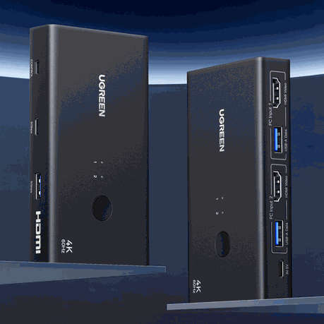 Ugreen - HDMI 2.0 Kvm Switch 2-In-1 Out - Ugreen - HDMI 2.0 Kvm Switch 2-In-1 Out