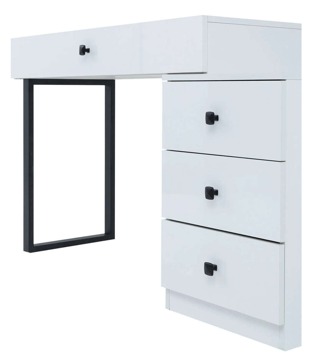 Elegant white with black finishes dressing table
