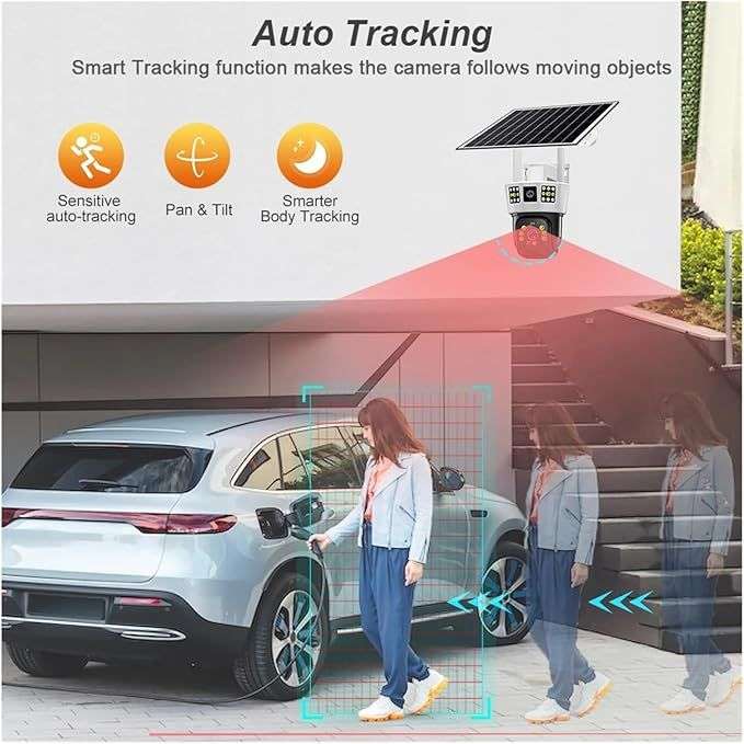 4G Solar Powered Outdoor Wireless Security Camera - SIM Card Support