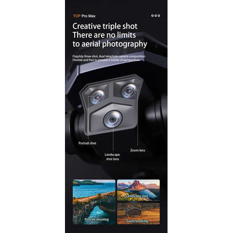 P18 - Triple Camera Quadcopter Drone With GPS HD Aerial Photography - Black