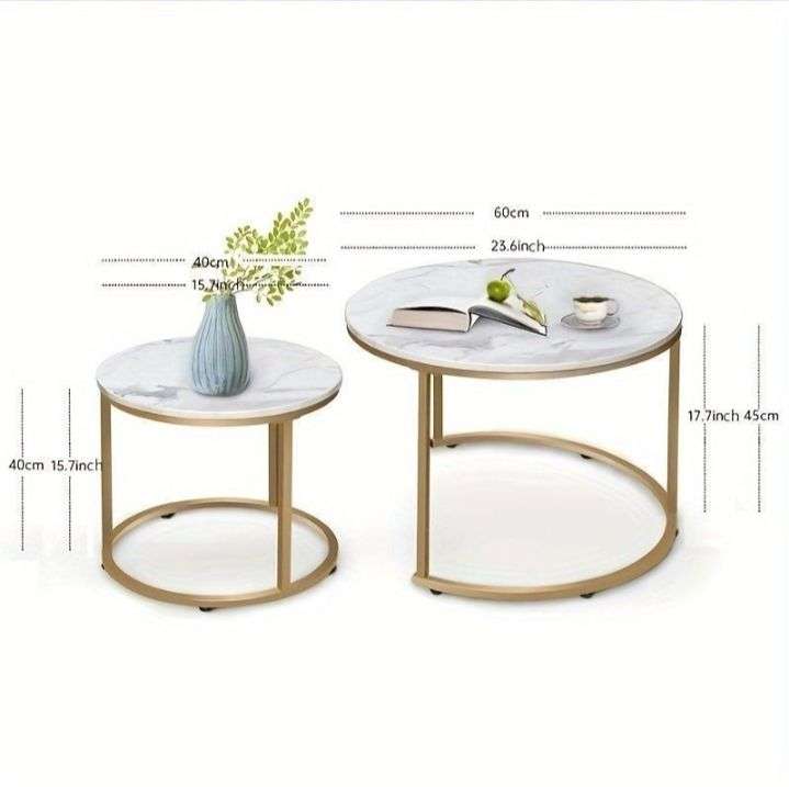 Round Nesting Coffee Table Set Of 2